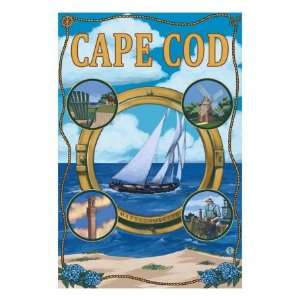  Cape Cod, Massachusetts, Scenic Collages Premium Poster 