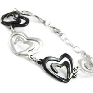  Bracelet steel Love black silvery. Jewelry