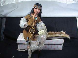 SHOW STOPPERS PORCELAIN INDIAN DOLL, STILL WATER 20inches TALL, N.I.B 