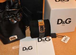 Dolce Gabbana SHOUT DW0290 Silver Tone Black Leather Watch $195 