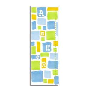    Blue & Green Color Block Personalized Growth Chart 
