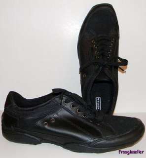 Merona mens oxfords casual shoes 13 M black leather and fabric  