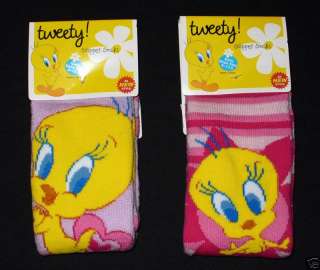 Pairs) TWEETY BIRD Slipper Socks Fits Shoe Sizes Toddler 10   Girls 