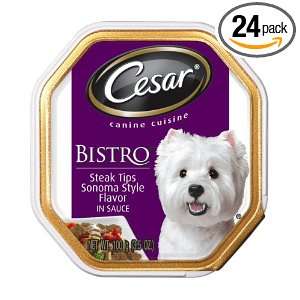 Cesar Canine Cuisine Bistro, Steak Tips Sonoma Style Flavor in Sauce 