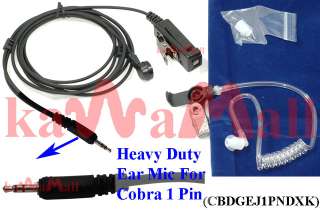 Heavy Duty Headset Mic for Cobra Microtalk 1 Pin Radio  