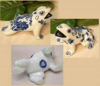 New ____ Blue Willow Pattern Ceramic Frog Toad  