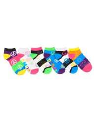 XOXO Say Peace 6 Pack Low Cut Socks (Sizes 6   8)