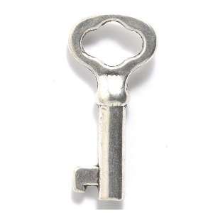 Shipwreck Beads Zinc Alloy Skeleton Key, 19 by 40mm, Silver, 8 Pack