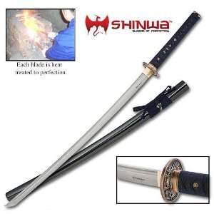  Shinwa Katana Sword Damascus Regal Blue and Black Sports 