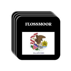 US State Flag   FLOSSMOOR, Illinois (IL) Set of 4 Mini 