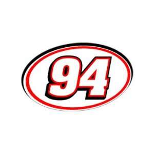    94 Number   Jersey Nascar Racing Window Bumper Sticker Automotive
