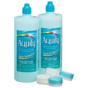 Aquify Multi Purpose Contact Lens Solution, 12 Ounce Bottles 2 Count 
