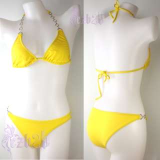 Sexy Swimsuit halter Lady Swimwear Top Set Bikini #5122 Yellow  