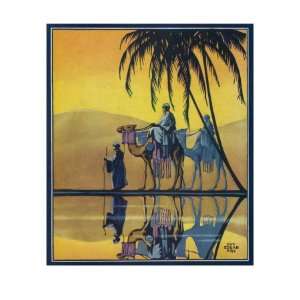  Nature Magazine   Desert Sheikhs on Camels, c.1930 Premium 