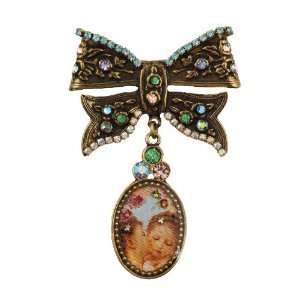  Victorian Style Gorgeous Michal Negrin Brooch with Pendent Kissing 