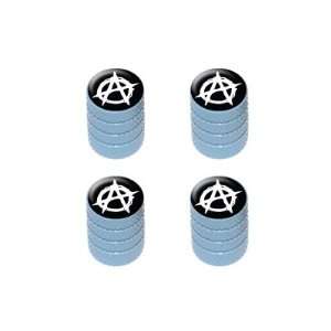 Anarchy Symbol   Tire Rim Valve Stem Caps   Light Blue
