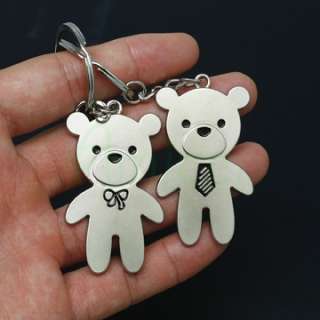Cute Bear Design Metal lovers Couple Keychain Gift  