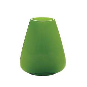 New Modern Contemporary Green Dewdrop Opaque Glass Flower Vase 7.5 
