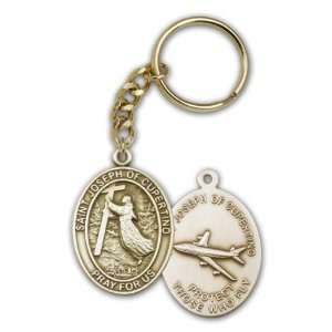  Gold St. Joseph of Cupertino Keychain   Engravable Sports 