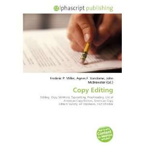  Copy Editing (9786132728630) Books