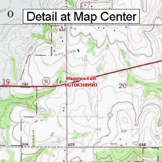 USGS Topographic Quadrangle Map   Wagoner East, Oklahoma (Folded 