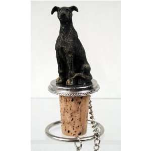    NEW Brindle Greyhound Cork Bottle Buddy Wine Stopper