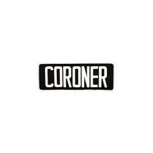  Coroner Back Patch 4 X 11 Black & White By Marlin 