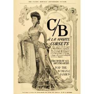  1907 Ad Victorian Fashion Woman Corsets CB A La Spirite 