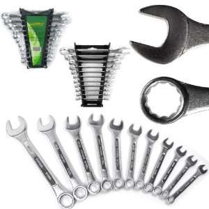  Quality Combination SAE Wrench 11 pc Set w/ Storage Rack 