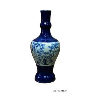  Chinese Porcelain Scenery Painted Blue Vase