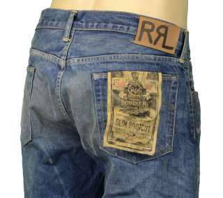 RRL Ralph Lauren Mens Slim Fit Selvedge Jeans 36 X 32  