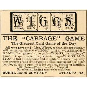 1904 Ad Wiggs Buehl Book Atlanta Cabbage Game Card Kids 