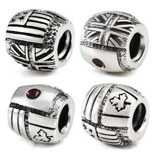   Silver International Flag European Bead Arts, Crafts & Sewing