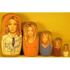  Britney Spears Russian Nesting Doll Hand Made 5 Pcs / 6 
