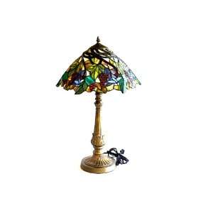  Tiffany Style Table Lamp  Spiral Grapes   Now 