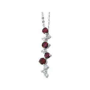  66105 14Kw Gold 1/10 Cttw Ruby & Diamond Necklace Jewelry