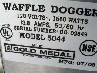 Gold Medal Waffle Dogger Corn Dog Maker Model 5044  