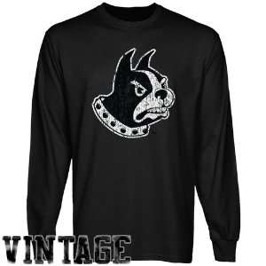  Wofford Terriers Black Distressed Logo Vintage Long Sleeve 