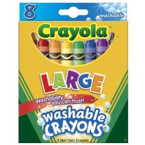 Crayola Crayons Kids First Large Washable 8 In A Box (Pack of 12) 96 