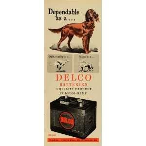  1945 Ad Delco Remy Automobile Batteries Spaniel Greyhound 