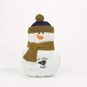   Rams Plush Snowman Football Christmas Throw Pillow