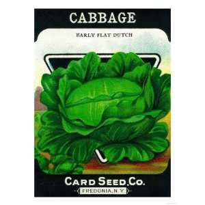  Cabbage Seed Packet Giclee Poster Print, 9x12