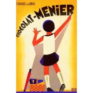  CHOCOLATE CHOCOLAT MENIER FRENCH VINTAGE POSTER REPRO 