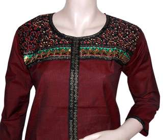 Womens Designer Cotton Top Tunic Kurta Dress Indian 4  