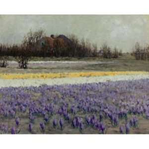   Reproduction   George Hitchcock   32 x 32 inches   A field of crocuses