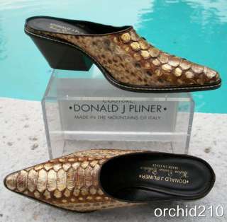 Donald Pliner~$595 ~WESTERN COUTURE ~GENUINE HAND PAINTED PYTHON~ Mule 