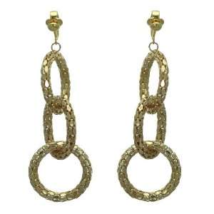  Ziggy Gold Triple Hoop Clip On Earrings Jewelry