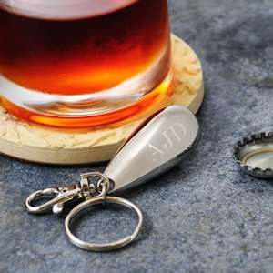    Engraved Dome Shaped Bottle Opener Keychain