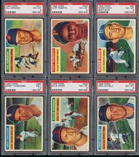 Lot(12) 1956 Topps Commons w/ Craig Gilliam #260 Mitchell, ALL PSA 7 
