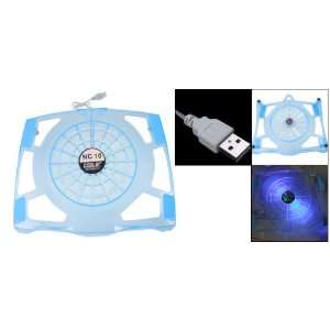  Gino Crystal Blue Plastic LED Light Notebook PC Cooling 